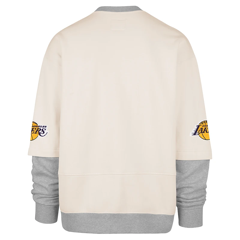 Sweat-shirt polaire double épaisseur Trifecta pour homme, collection crossover Los Angeles Lakers, couleur crème '47