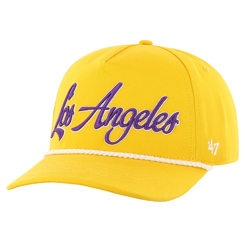 Casquette réglable avec logo Overhand des Los Angeles Lakers '47 Gold pour hommes