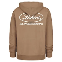 Men's '47 Khaki Los Angeles Lakers Triple Double Foundation Premium Hoodie Sweatshirt