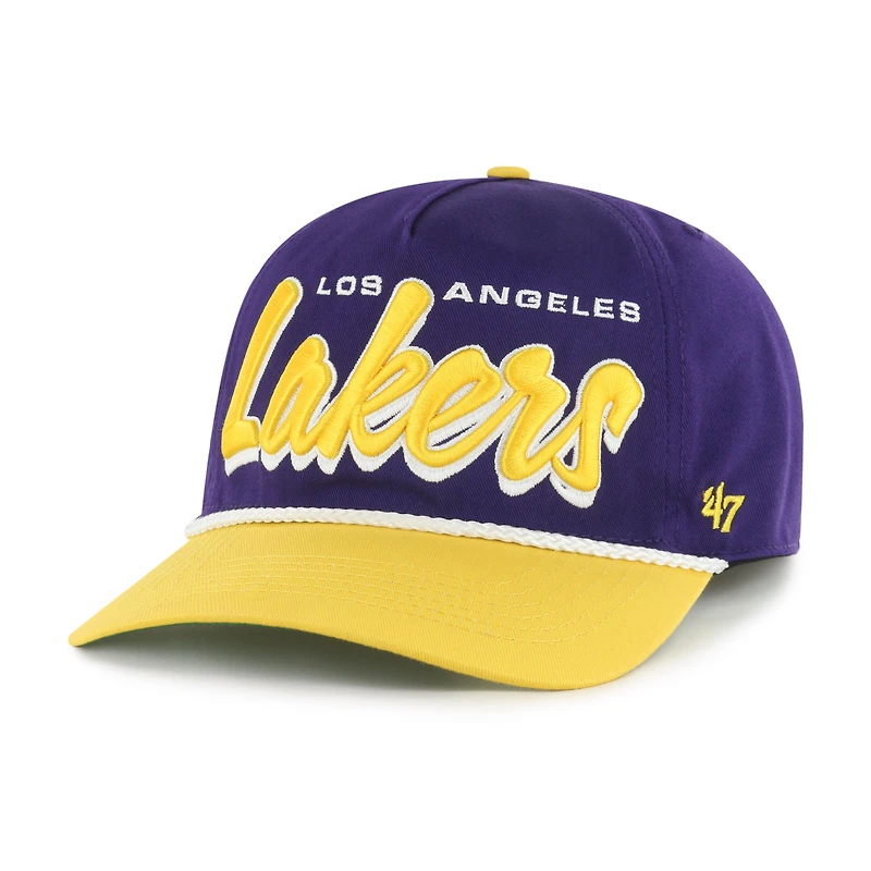 Casquette ajustable Dropshadow Rope Hitch violet/doré Los Angeles Lakers '47 pour homme