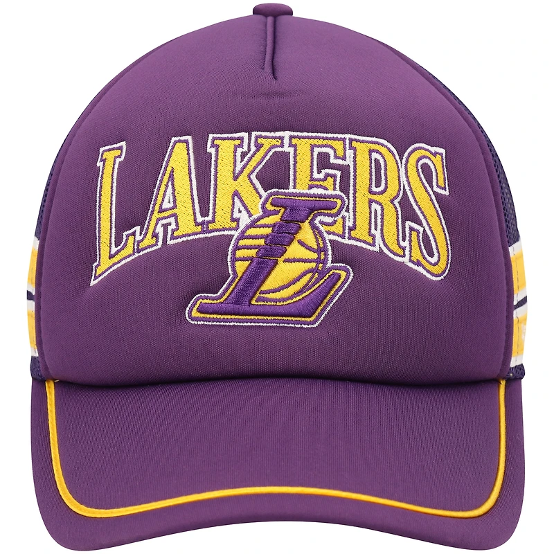 Casquette réglable de camionneur à rayures latérales '47 violettes des Lakers de Los Angeles pour hommes