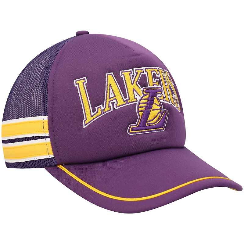 Casquette réglable de camionneur à rayures latérales '47 violettes des Lakers de Los Angeles pour hommes