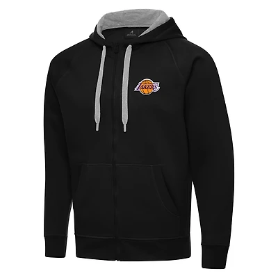 Veste à capuche zippée intégrale Antigua Black Los Angeles Lakers pour homme, grande taille