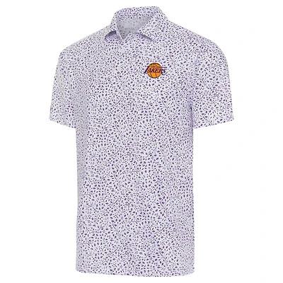 Men's Antigua  White Los Angeles Lakers Motion Polo
