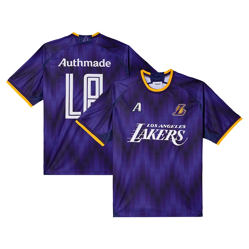 Maillot de football Authmade x NBA violet des Los Angeles Lakers pour hommes - tendance