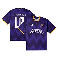 Maillot de football Authmade x NBA violet des Los Angeles Lakers pour hommes - tendance
