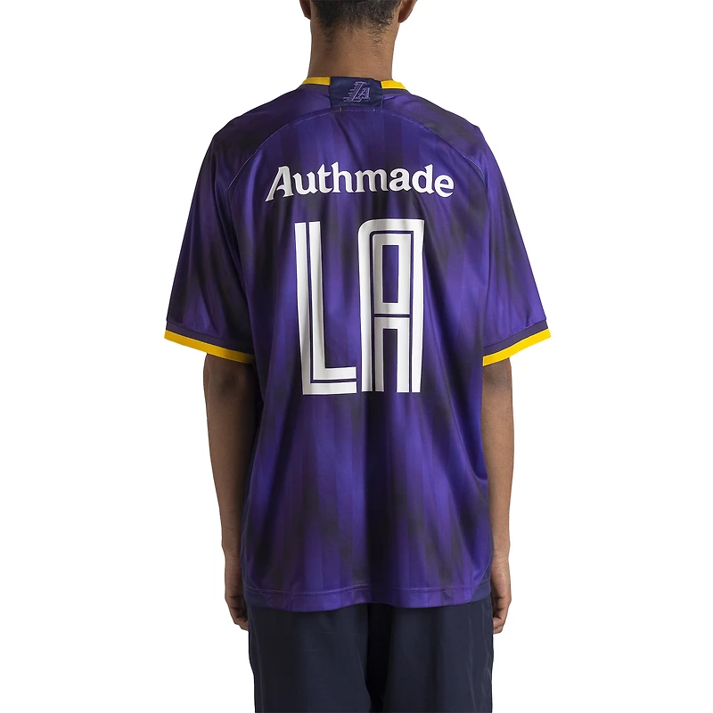 Men's Authmade x NBA Purple Los Angeles Lakers Soccer Kit Fashion Jersey