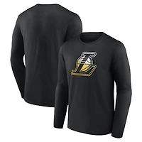 Men's  Black Los Angeles Lakers Gradient Logo Long Sleeve T-Shirt