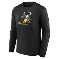 Men's  Black Los Angeles Lakers Gradient Logo Long Sleeve T-Shirt
