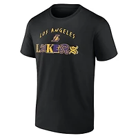 T-shirt noir pour homme avec motif graffiti des Los Angeles Lakers