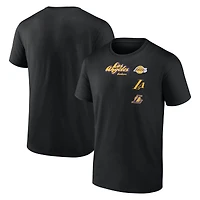 Men's  Black Los Angeles Lakers Graffiti Logos T-Shirt