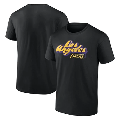 Men's  Black Los Angeles Lakers Graffiti T-Shirt