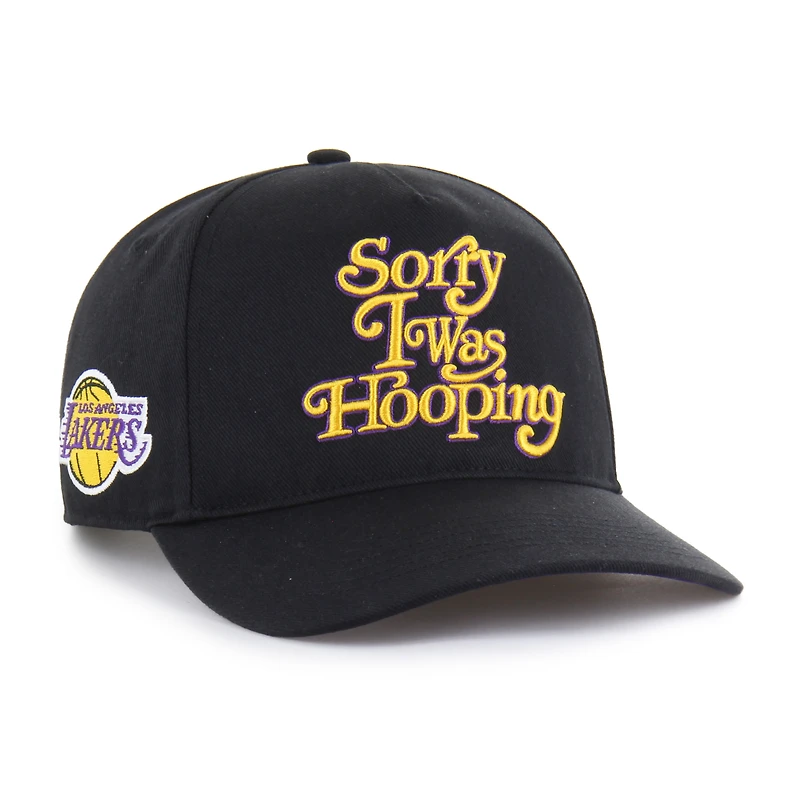 Men's Brand Seen by '47 Black Los Angeles Lakers Sorry I Was Hooping Hitch Adjustable Hat