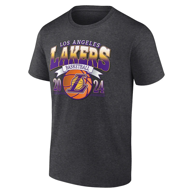 Men's  Charcoal Los Angeles Lakers Fast Break Finisher T-Shirt