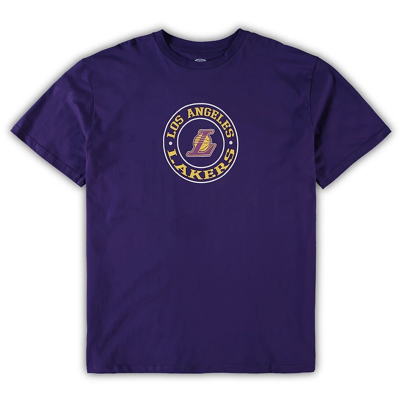 Men's Concepts Sport Purple/Black Los Angeles Lakers Big & Tall T-Shirt Shorts Sleep Set