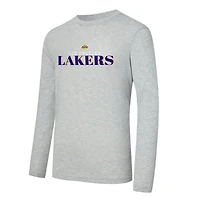 Men's Concepts Sport Purple/Heather Gray Los Angeles Lakers Regulate Long Sleeve T-Shirt & Plaid Pant Set
