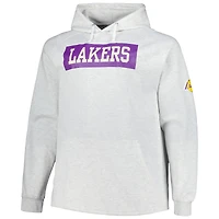 Men's Fanatics Ash Los Angeles Lakers Big & Tall Raglan Tri-Blend Pullover Hoodie