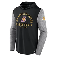 Fanatics pour hommes noir/charbon chiné Los Angeles Lakers Deep Rotation Performance - Chandail à capuchon