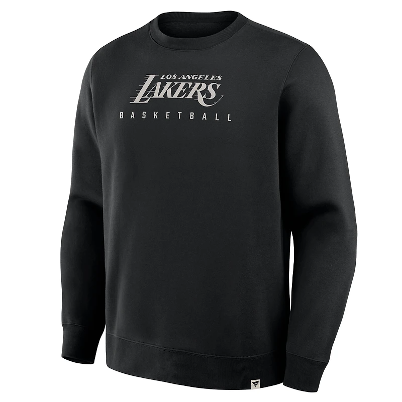 Men's Fanatics Black Los Angeles Lakers Crossover Collection Defensive Rotation Drill Premium Pullover Sweatshirt