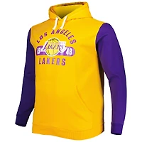 Sweat à capuche Fanatics pour hommes, or/violet, Los Angeles Lakers Big & Tall Bold Attack