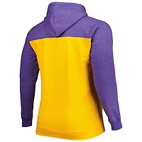 Sweat à capuche entièrement zippé Fanatics pour hommes, or/violet, Los Angeles Lakers Big & Tall Down and Distance