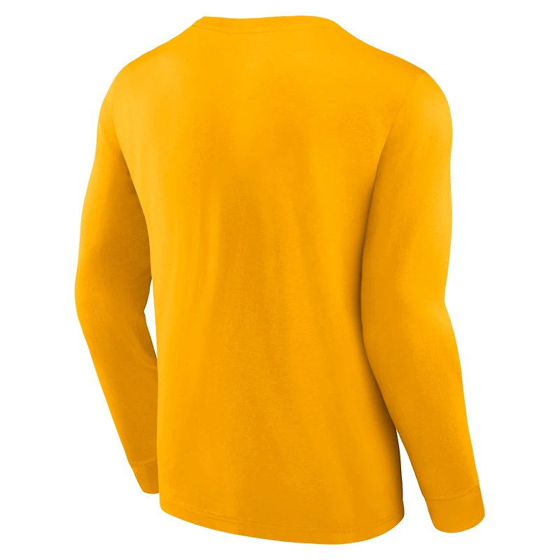 Men's Fanatics Gold Los Angeles Lakers Baseline Long Sleeve T-Shirt