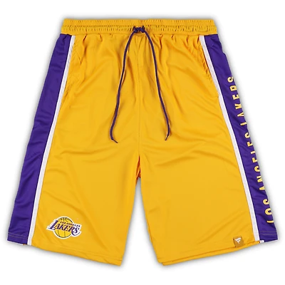 Men's Fanatics Gold Los Angeles Lakers Big & Tall Referee Iconic Mesh Shorts