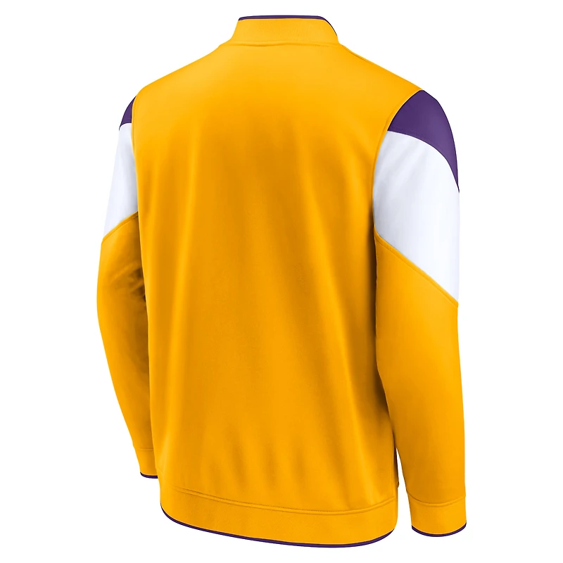 Men's Fanatics Gold Los Angeles Lakers Block Party League Best - Full-Zip Track Jacket