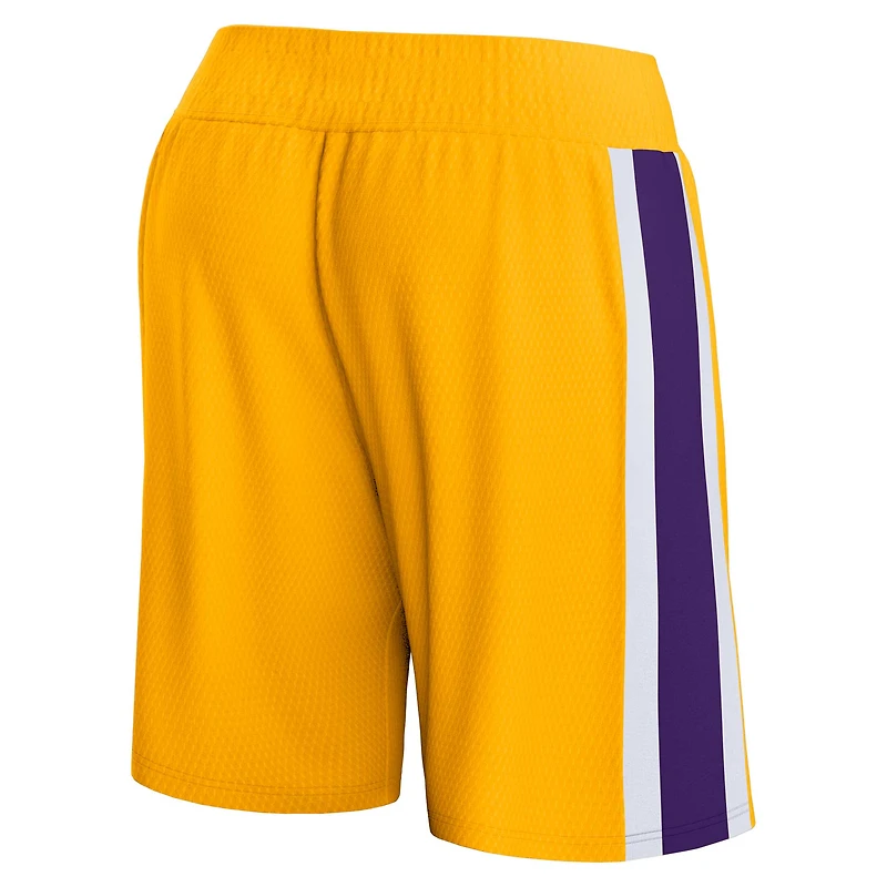 Short en maille emblématique Fanatics Gold Los Angeles Lakers Referee pour hommes