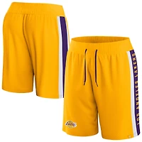 Short en maille emblématique Fanatics Gold Los Angeles Lakers Referee pour hommes
