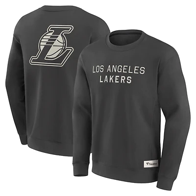 Men's Fanatics Gray Los Angeles Lakers Elements Future Ground Lettering Pullover Sweatshirt