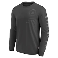 T-shirt à manches longues Fanatics gris pour homme Los Angeles Lakers Elements Future Ground Tonal Info