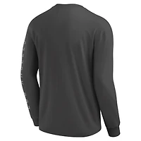 Men's Fanatics Gray Los Angeles Lakers Elements Future Ground Tonal Info Long Sleeve T-Shirt