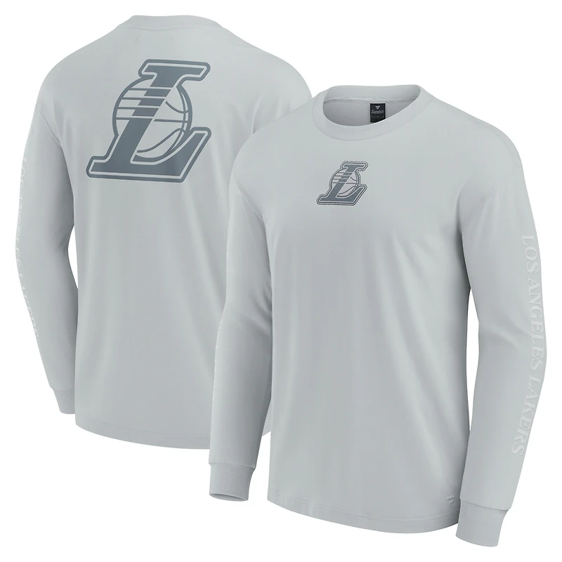 Men's Fanatics Gray Los Angeles Lakers Elements Strive Long Sleeve T-Shirt