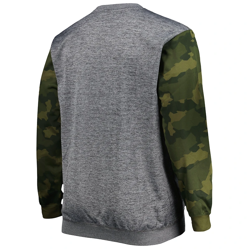 Men's Fanatics Heather Charcoal Los Angeles Lakers Big & Tall Camo Stitched Sweatshirt