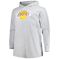 Men's Fanatics Heather Gray Los Angeles Lakers Big & Tall Pullover Hoodie