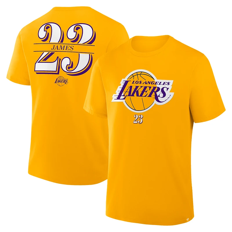 Men's Fanatics LeBron James Gold Los Angeles Lakers The Paint Name & Number T-Shirt