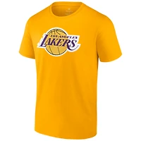 T-shirt avec nom et numéro de meneur jeu Fanatics LeBron James Gold Los Angeles Lakers pour hommes