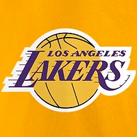 T-shirt avec nom et numéro de meneur jeu Fanatics LeBron James Gold Los Angeles Lakers pour hommes