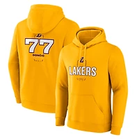 Men's Fanatics Luka Dončić Gold Los Angeles Lakers Icon Behind The Back Name & Number Pullover Hoodie