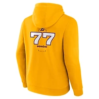 Men's Fanatics Luka Dončić Gold Los Angeles Lakers Icon Behind The Back Name & Number Pullover Hoodie