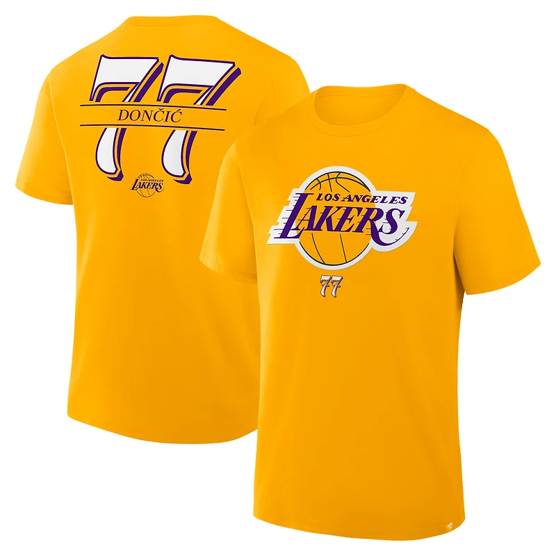 Men's Fanatics Luka Dončić Gold Los Angeles Lakers The Paint Name & Number T-Shirt