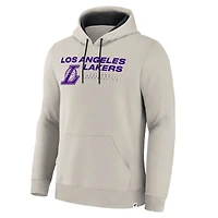 Men's Fanatics Off White Los Angeles Lakers Crossover Collection Blocked Shot Premium Pullover Hoodie