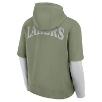 Men's Fanatics  Olive Los Angeles Lakers Elements Sleek Pullover Hoodie