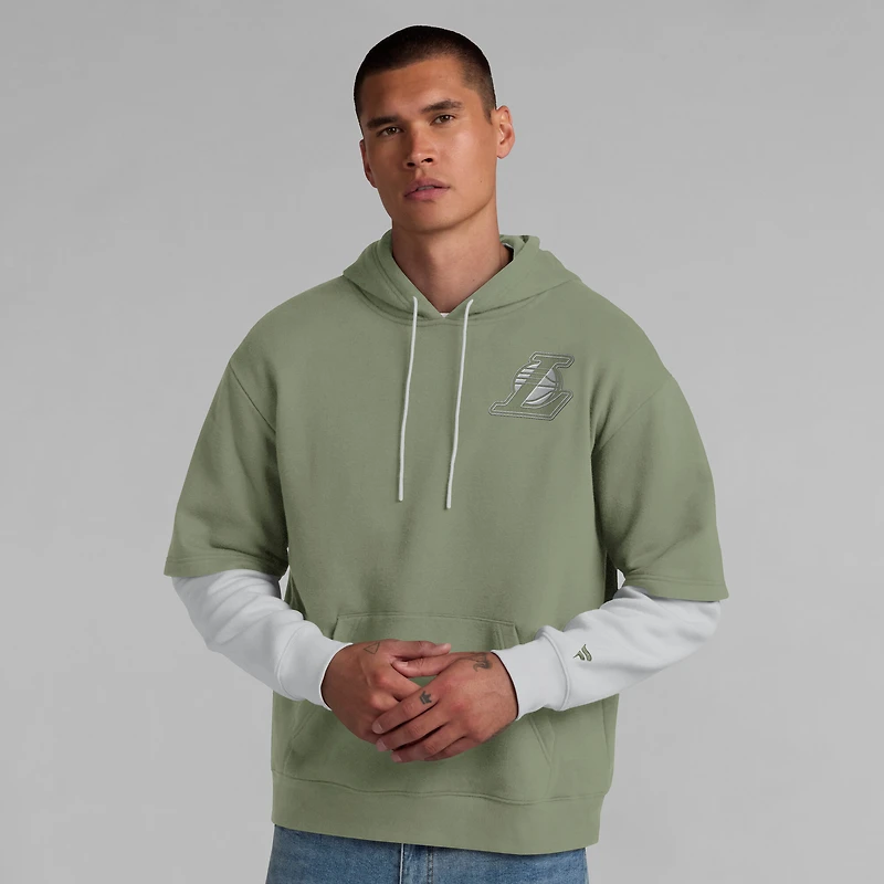 Men's Fanatics  Olive Los Angeles Lakers Elements Sleek Pullover Hoodie