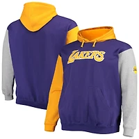 Men's Fanatics Purple/Gold Los Angeles Lakers Big & Tall Double Contrast Pullover Hoodie