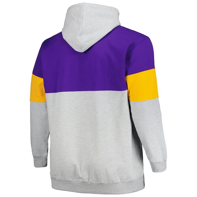 Sweat à capuche Fanatics violet/or pour hommes des Los Angeles Lakers Big & Tall