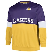 Men's Fanatics Purple/Gold Los Angeles Lakers Big & Tall Split Pullover Sweatshirt