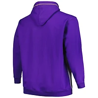 Fanatics pour hommes violet/gris chiné Los Angeles Lakers Big & Tall Sweat à capuche entièrement zippé avec coutures contrastées