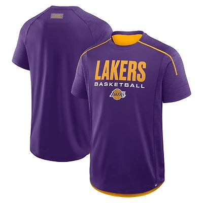 T-shirt d'entraînement de passe entrante violet Fanatics pour hommes des Los Angeles Lakers